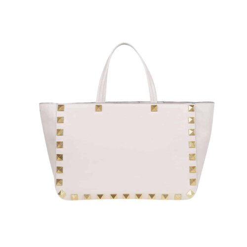 Valentino Garavani Rockstud Tote Bag White 40Cm