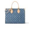 Louis Vuitton New LV Remix Onthego MM Tote Bag Denim Blue 35Cm M46871