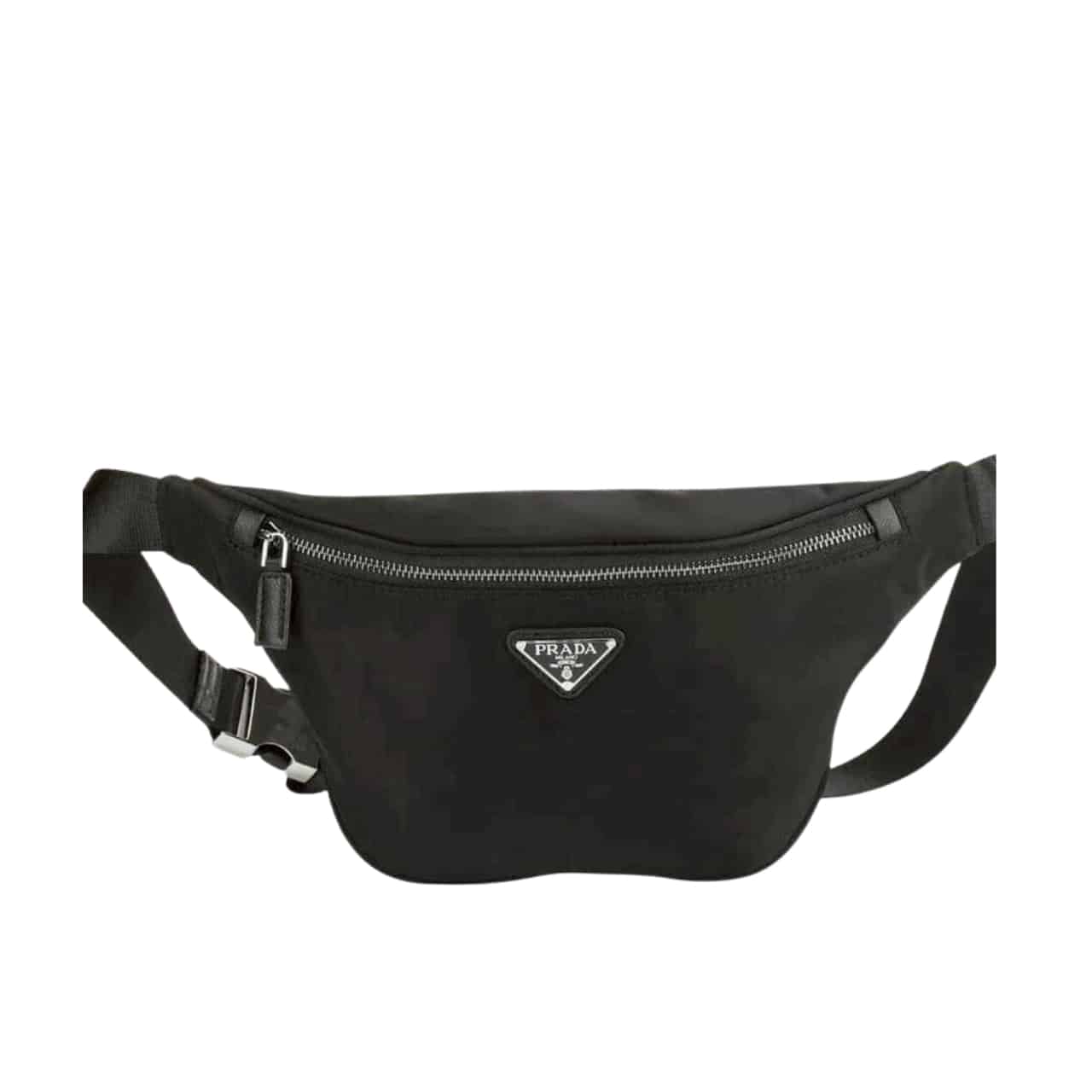 Prada Re-Nylon and Saffiano Leather Belt Bag Black 30cm 2VL033 2DMH F0002 V OOM