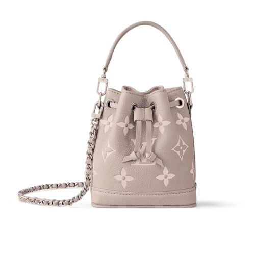Louis Vuitton Nano Noé Monogram Empreinte Bucket Bags Brume Gray 16cm M14224