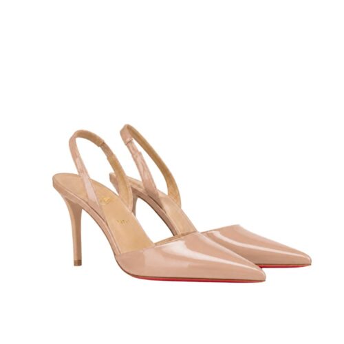 Christian Louboutin Apostropha Sling Nappa Leather Slingback Pumps Beige 1240830N295