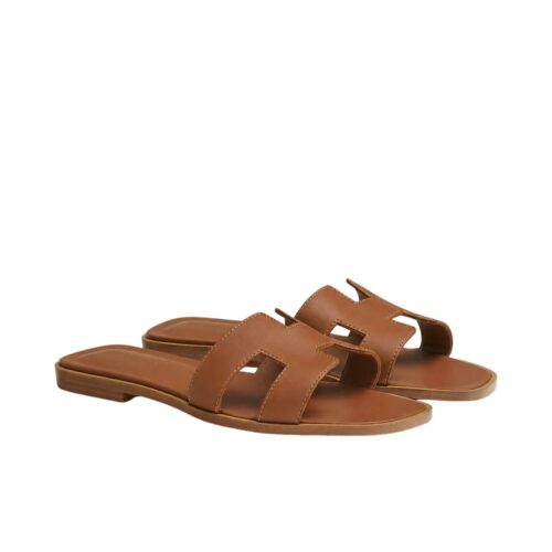 Hermes Oran Sandals Smooth Leather Brown H021056Z