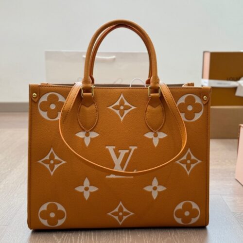 Alternative view of Louis Vuitton Onthego MM Monogram Empreinte Tote Bag Orange 35Cm M45982