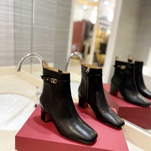 Alternative view of Valentino Garavani Tan Go Ankle Boot In Leather 60mm Black 3W2S0GZ2ATZ 0NO