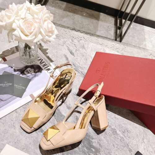 Alternative view of Valentino One Stud Patent Leather Slingback Pump 100mm Rose Cannelle 1W2S0ER2LAFGF9
