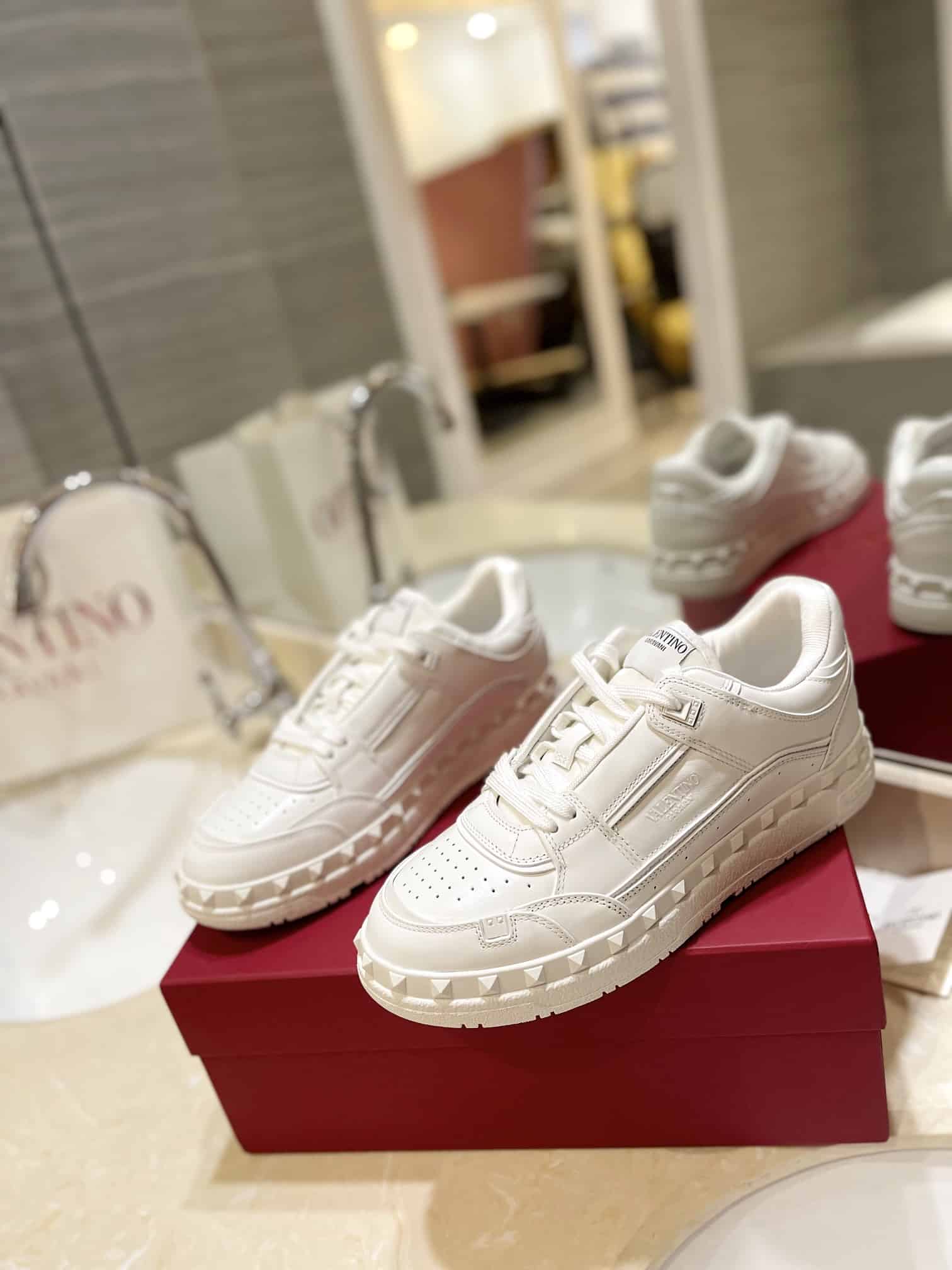 Valentino Garavani Freedots Low Top Trainer Sneaker White 8Y2S0H43RDG 0BO - Image 3