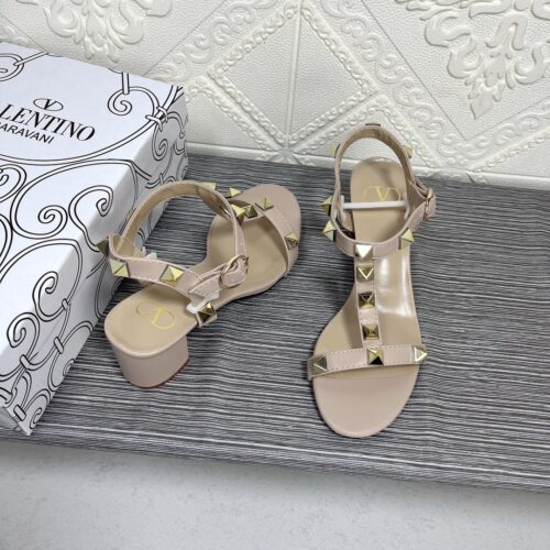 Alternative view of Valentino Garavani Rockstud Calfskin Leather Sandal Beige