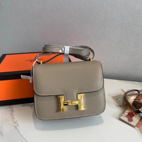 Alternative view of Hermes Constance Epsom Gold-tone Hardware Crossbody Bag Etoupe Rose 18Cm