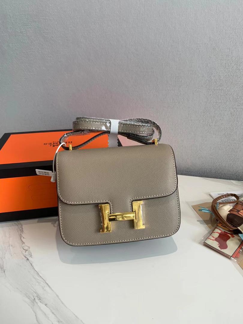 Hermes Constance Epsom Gold-tone Hardware Crossbody Bag Etoupe Rose 18Cm - Image 2