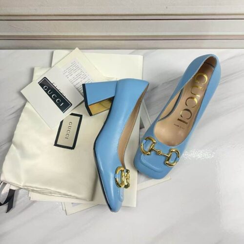 Alternative view of Gucci Women'S Mid Heel Pump With Horsebit Blue