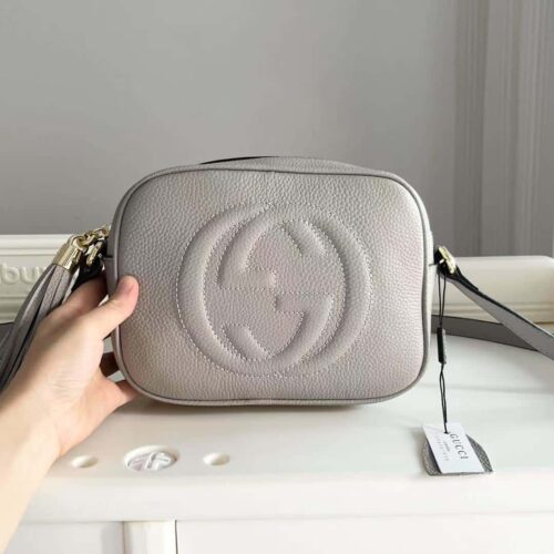 Alternative view of Gucci Soho Small Shoulder Bag In Grey Leather 21Cm