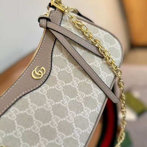 Alternative view of Gucci Ophidia Small GG Supreme Canvas Shoulder Bag Beige And White 25Cm 735132 UULAG 9682