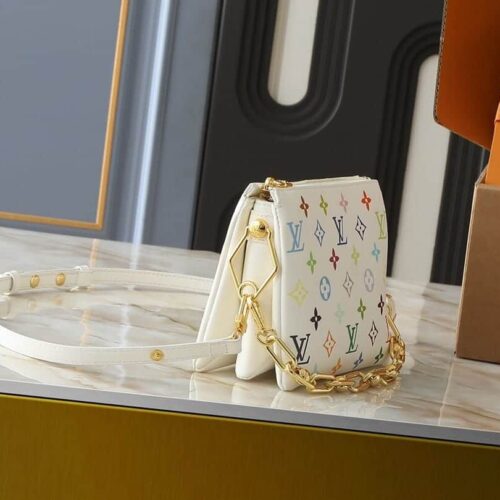Alternative view of Louis Vuitton x Takashi Murakami Coussin PM Leather Shoulder Bag White Multicolor 20cm M13233