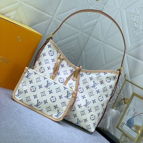 Alternative view of Louis Vuitton Carryall PM Monogram Jacquard Shoulder Bag Multicolor Beige 29Cm M24707