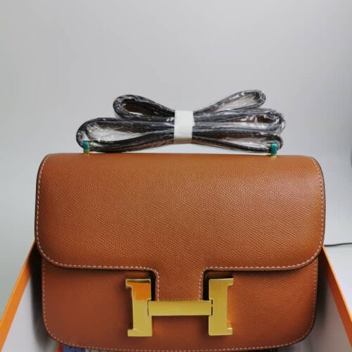 Alternative view of Hermes Constance 24 Togo Gold Tone Hardware Crossbody Bag Brown 24cm