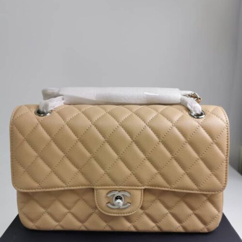 Alternative view of Chanel Classic Medium Grained Leather Flap Bag Beige 26cm