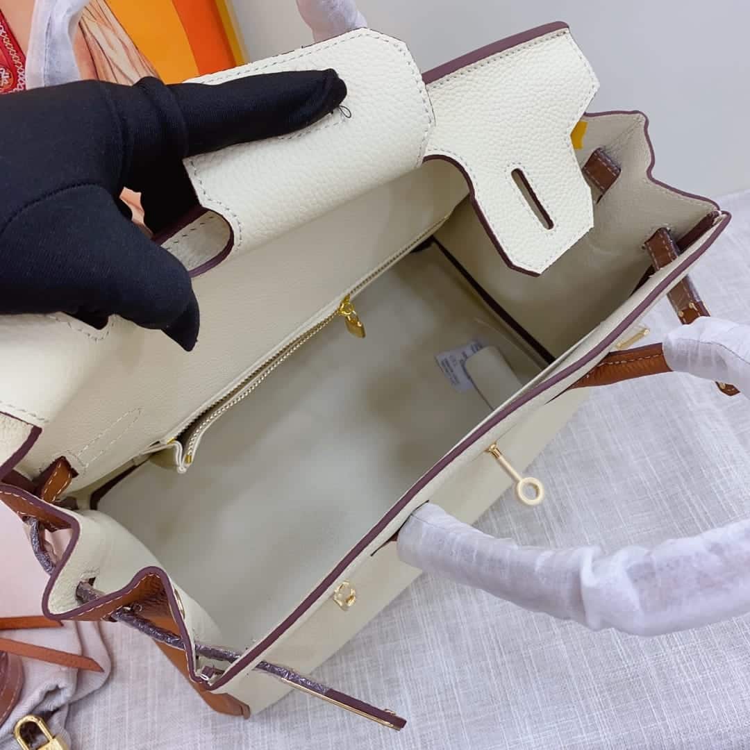 Hermes Birkin 30 Togo Brushed Leather Gold-tone Hardware Handbag Beige Brown 30Cm - Image 6