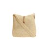Saint Laurent Le 5 A 7 Raffia Crochet And Smooth Leather Hobo Bag Beige 32Cm 690941Gaaar2080