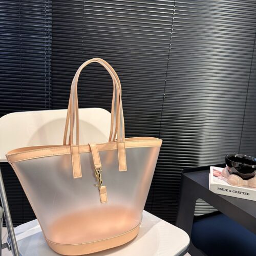 Alternative view of Saint Laurent Panier Medium Vinyl And Vegetable Tanned Leather Tote Bag Brown 28 Cm 773697Fac0F2275