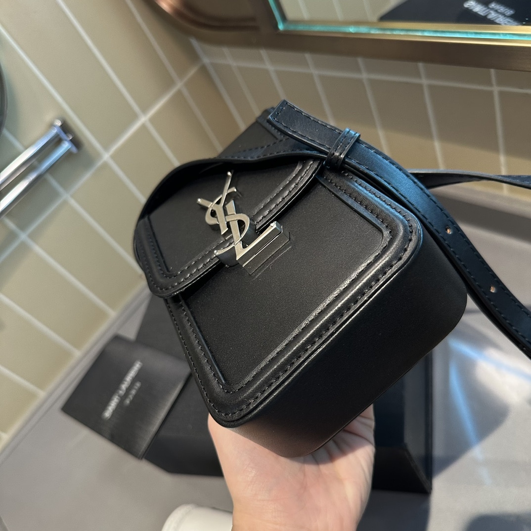 Saint Laurent Solferino Mini Smooth Leather Crossbody Bag Black 11cm 7539630SX0E1000 - Image 5