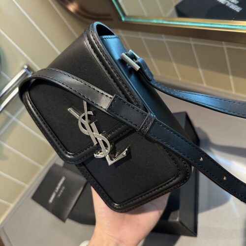 Alternative view of Saint Laurent Solferino Mini Smooth Leather Crossbody Bag Black 11cm 7539630SX0E1000