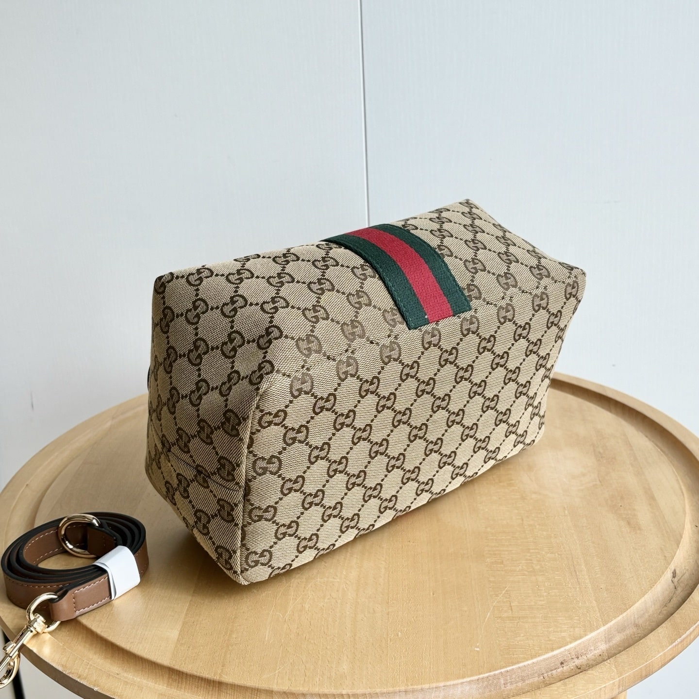 Gucci Vanity Medium GG Canvas Top Handle Bag Beige And Brown 27Cm 857799 FAFUF 9870 - Image 8