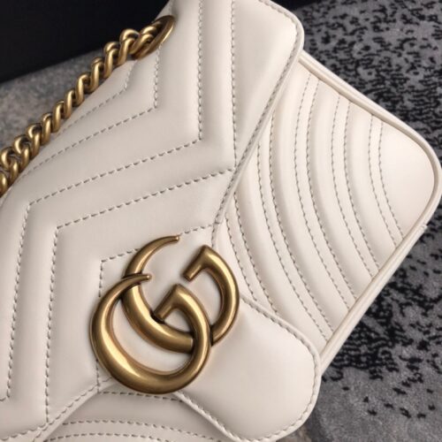 Alternative view of Gucci GG Marmont Mini Matelasse Leather Shoulder Bag White 22Cm ‎446744 DTDIT 9022