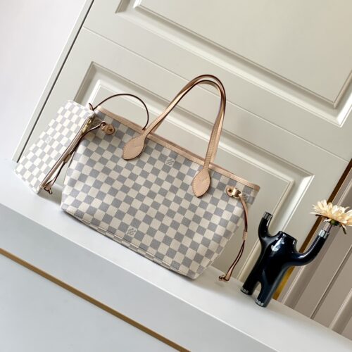 Alternative view of Louis Vuitton Neverfull PM Damier Azur Tote Bag Beige 29Cm N40605