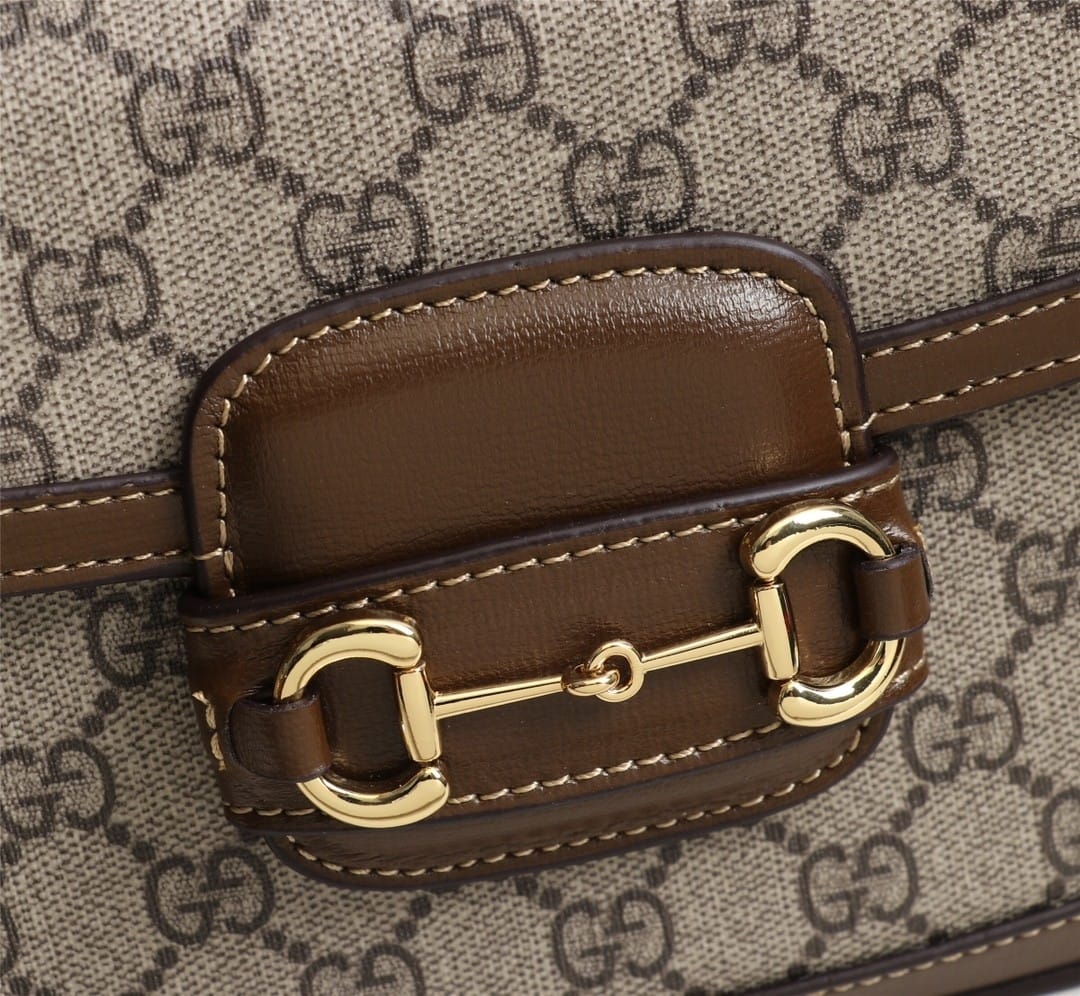 Gucci Horsebit 1955 Small GG Supreme Canvas Shoulder Bag Brown 20cm 658574 HUHHG 8565 - Image 7