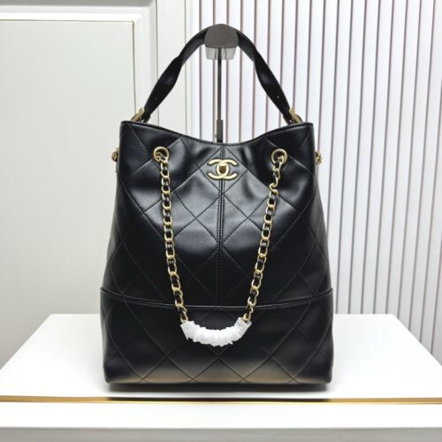 Alternative view of Chanel Shopping Bag Large Shiny Smooth Leather Tote Bag Black 33cm AS5635 B20829 94305