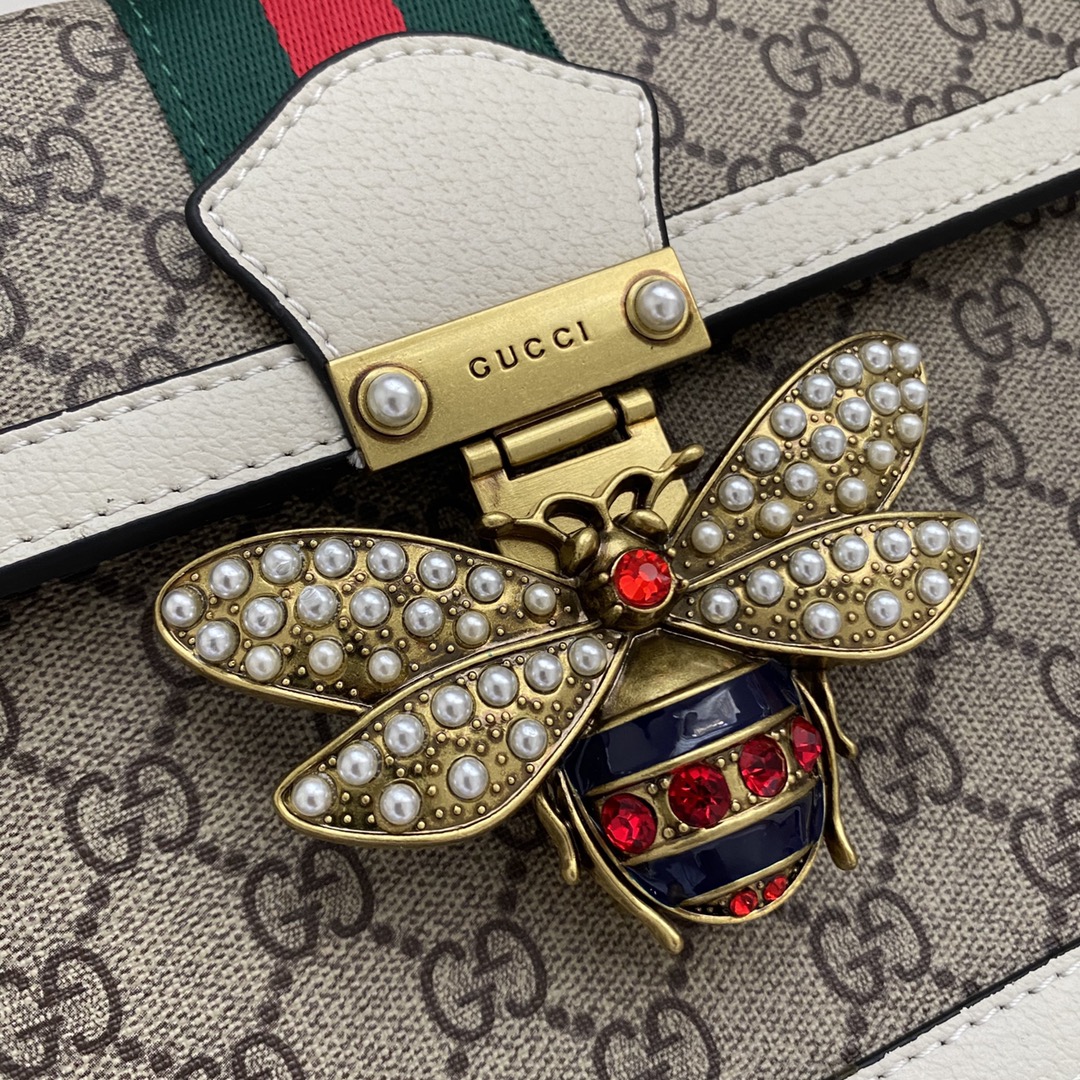 Gucci Queen Margaret Small GG Supreme Canvas Top Handle Bag White 25Cm 476541 9I6St 9753 - Image 8