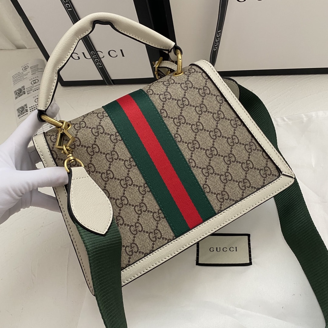 Gucci Queen Margaret Small GG Supreme Canvas Top Handle Bag White 25Cm 476541 9I6St 9753 - Image 3