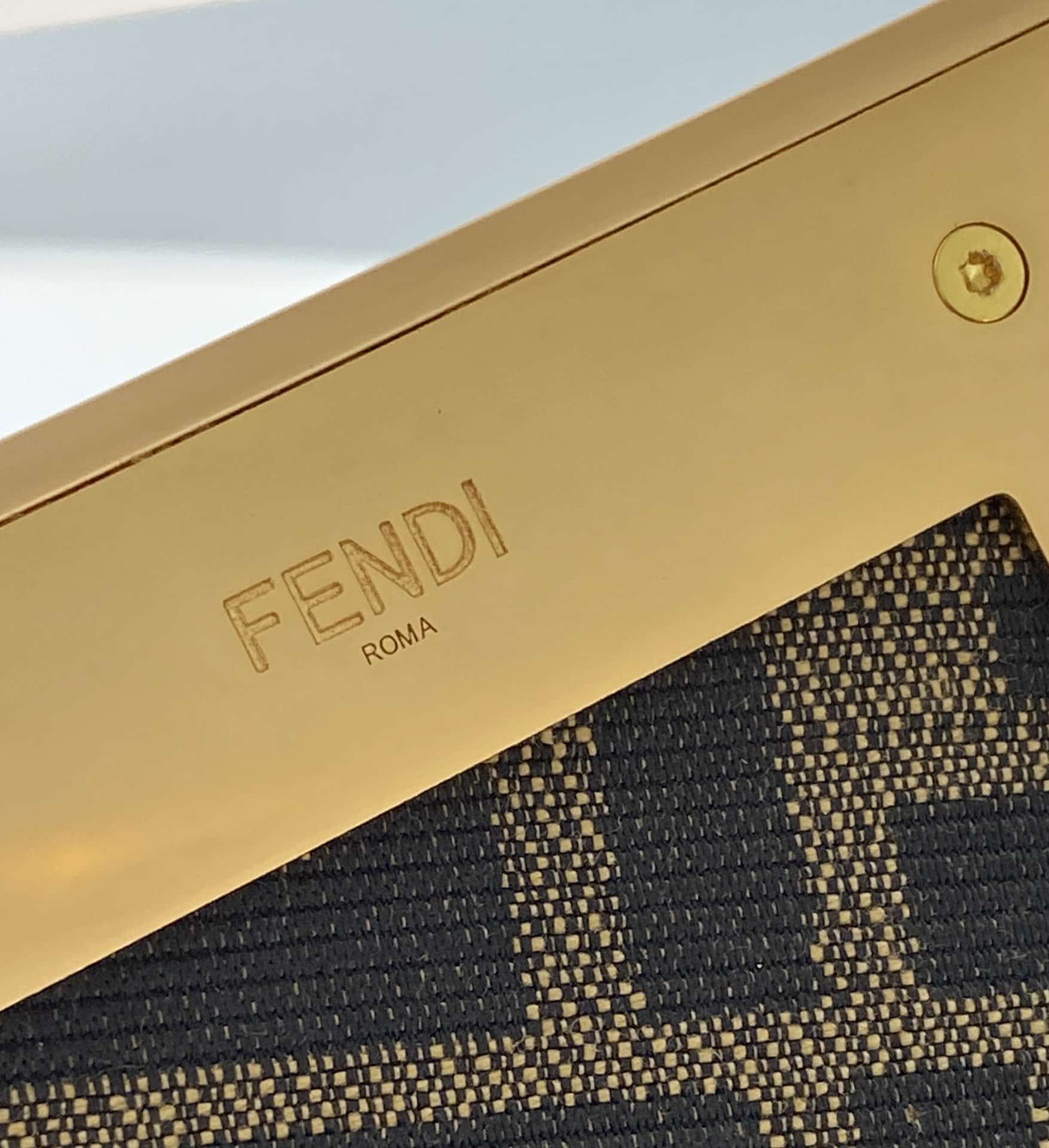 Fendi First Small Laminate Leather Clutch Gold 24cm 8BP129AISPF0RXU - Image 7