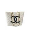 Chanel CC Shopping Smooth Leather Tote Bag White 32cm