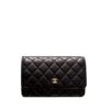 Chanel Classic Mini Smooth Leather Wallet On Chain Black 20cm