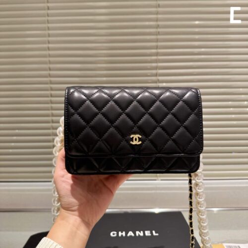 Alternative view of Chanel Classic Mini Smooth Leather Wallet On Chain Black 20cm