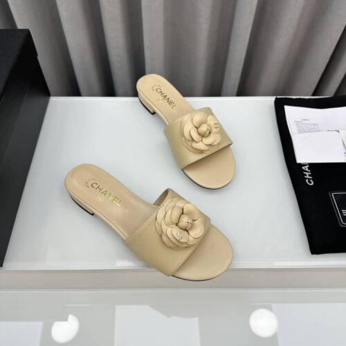 Alternative view of Chanel Camellia Slides Beige