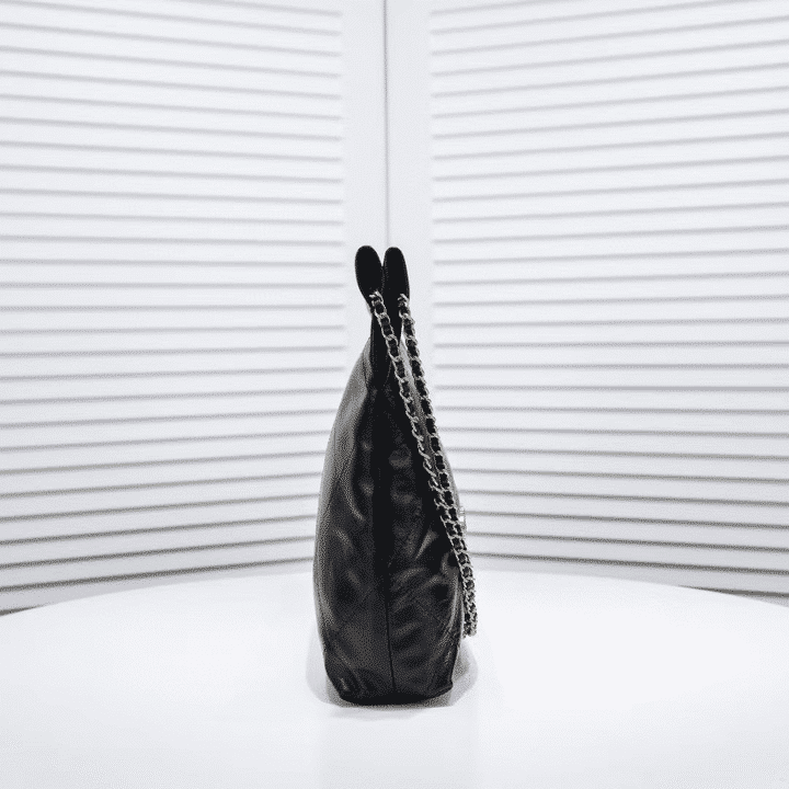 Chanel 22 Large Glossy Leather Hobo Bag Black 42cm AS3261 B19059 94305 - Image 3