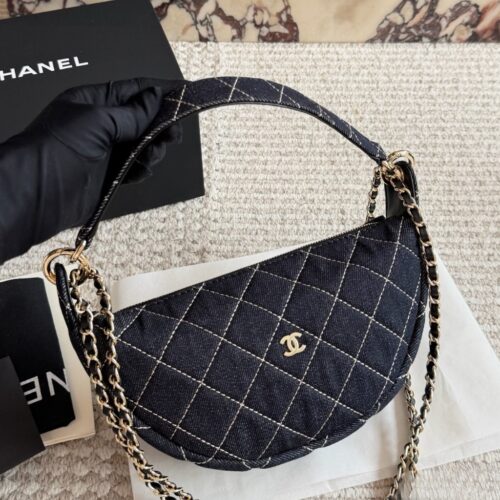 Alternative view of Chanel Clutch With Chain Small Denim Shoulder Bag Dark Blue 22cm AP5094 B23492 U7663