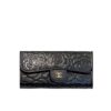 Chanel Camellia Embossed Flap Wallet Black 19Cm