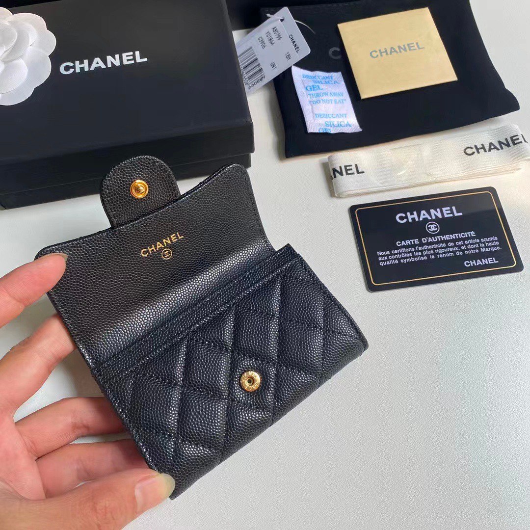 Chanel Classic Card Holder Grained Leather Black 10cm AP0214 Y01864 C3906 - Image 6