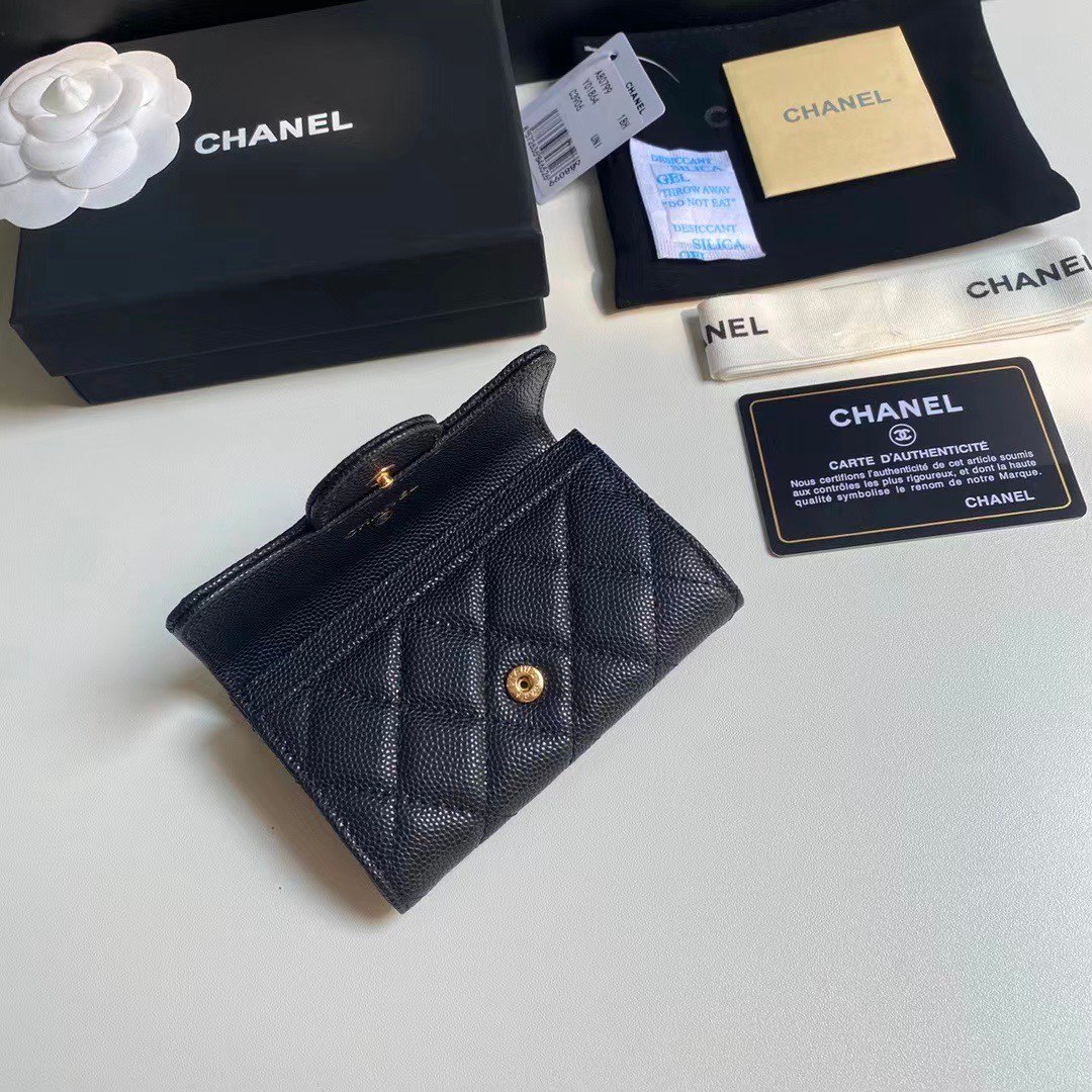 Chanel Classic Card Holder Grained Leather Black 10cm AP0214 Y01864 C3906 - Image 5