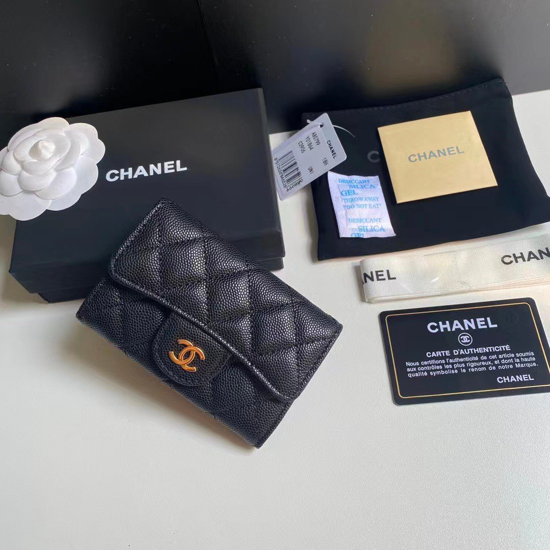 Chanel Classic Card Holder Grained Leather Black 10cm AP0214 Y01864 C3906 - Image 4