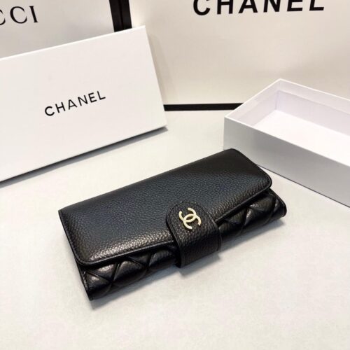 Alternative view of Chanel Classic Long Flap Wallet Grained Leather Black 19cm