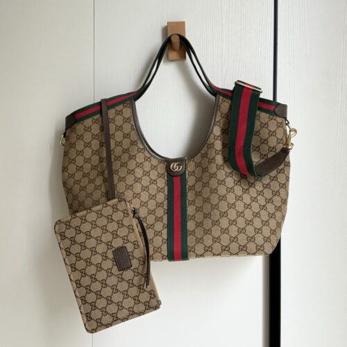 Alternative view of Gucci Giglio Large GG Monogram Canvas Tote Bag Beige And Dark Brown 60Cm 853971 FAFFP 2547