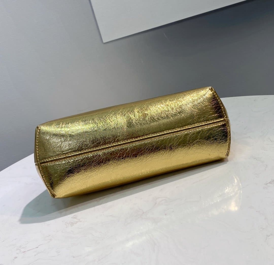 Fendi First Small Laminate Leather Clutch Gold 24cm 8BP129AISPF0RXU - Image 6