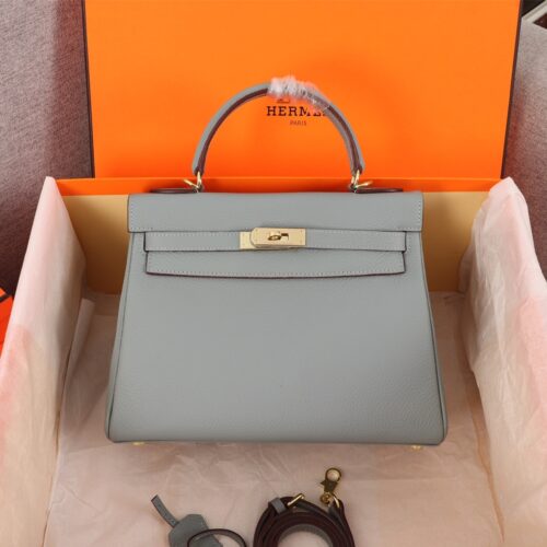 Alternative view of Hermes Kelly Sellier Epsom Gold Hardware Handbag Grey 25Cm