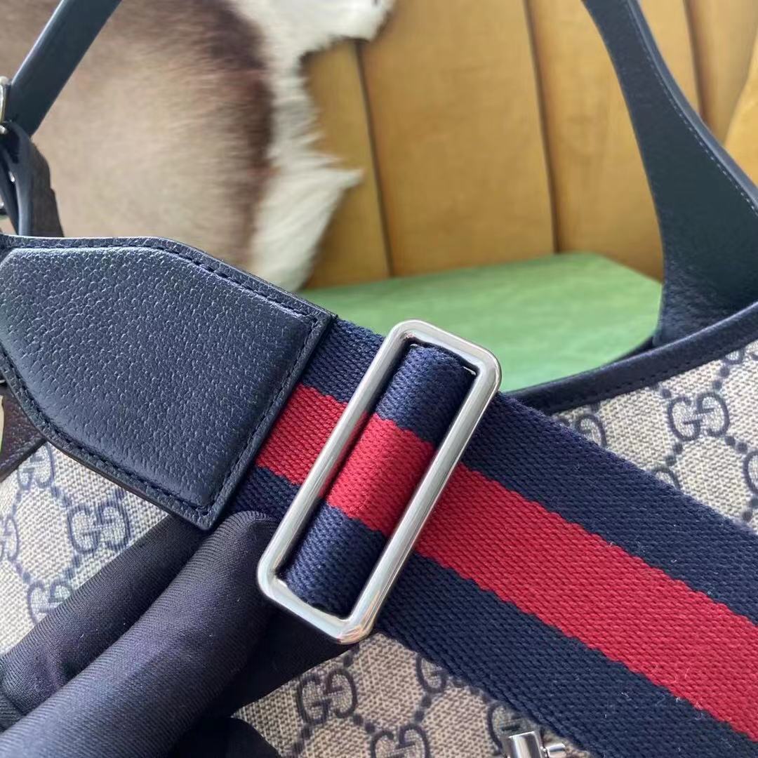 Gucci Jackie 1961 Small GG Supreme Canvas Shoulder Bag Beige And Blue 28Cm 678843 96IWN 4076 - Image 5