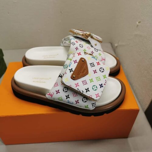 Alternative view of Louis Vuitton X Takashi Murakami Pool Pillow Flat Comfort Nylon Mule Multicolored 1AGVQW