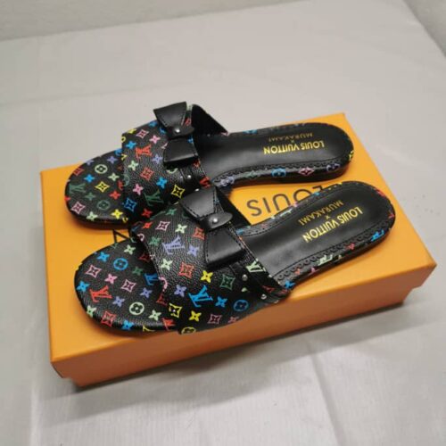 Alternative view of Louis Vuitton X Takashi Murakami 6am Monogram Canvas Flat Mule Black